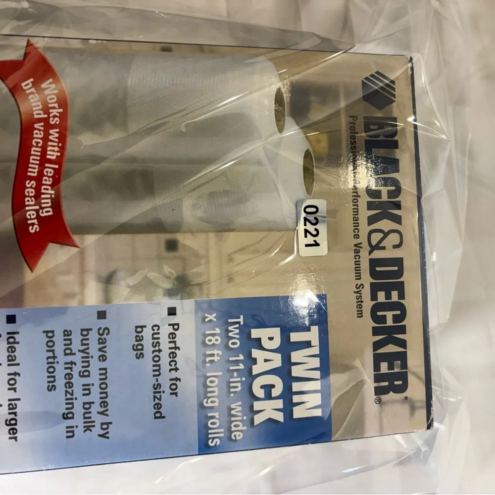 Black & Decker VB300 Vacuum Sealer Bags Twin Pack 11” x 18ft Rolls
